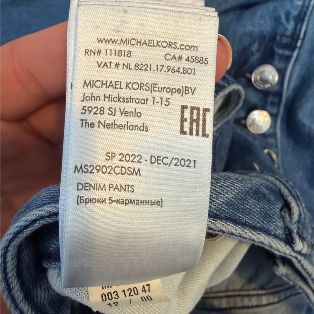 MICHAEL Michael Kors Women’s Blue Flared Frayed-Hem Cropped Jeans Size 12 - Picture 5 of 10